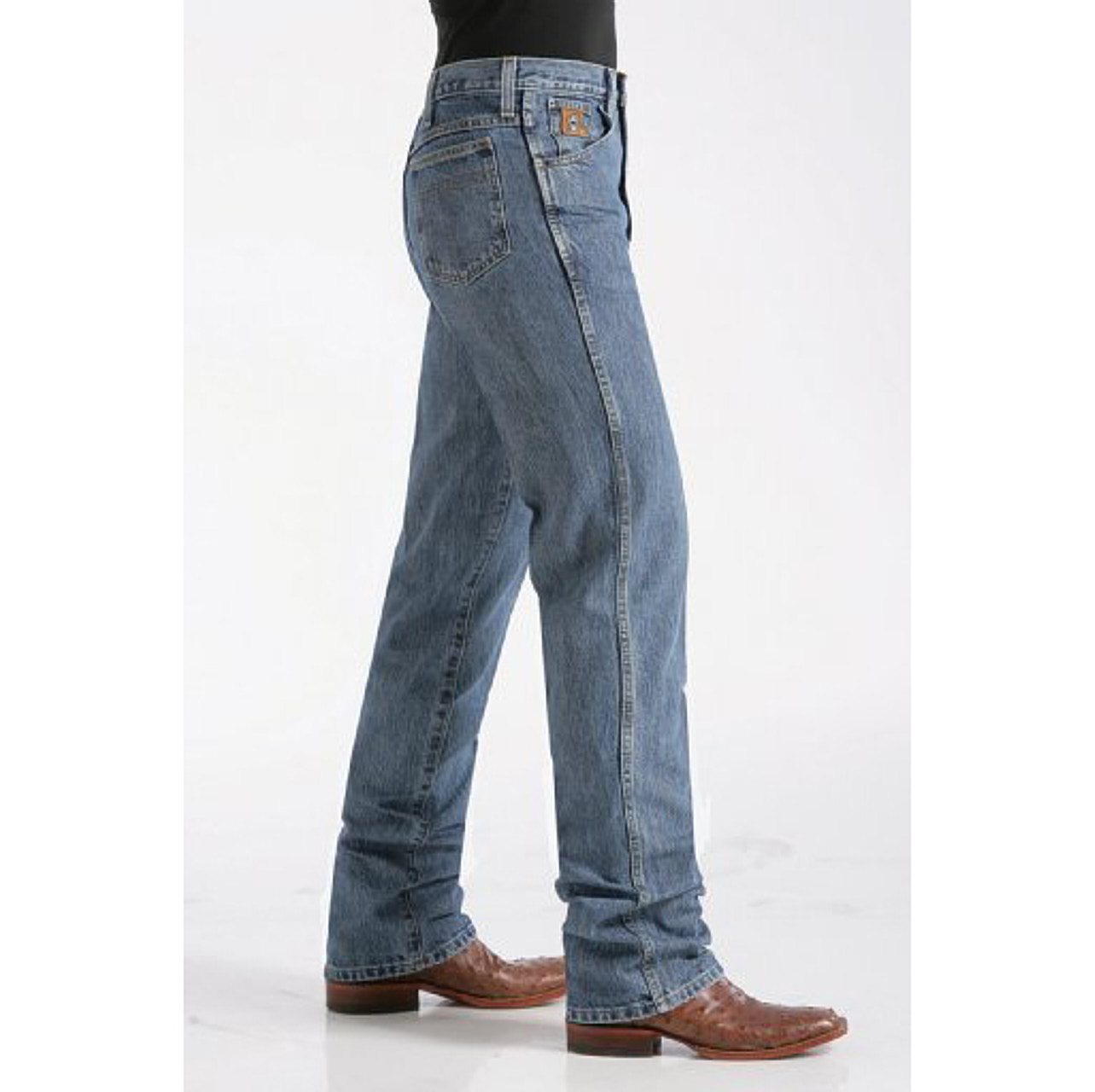 Cinch Western Denim Jeans Mens Bronze Label Slim Med Stone MB90532001 - image 2 of 3