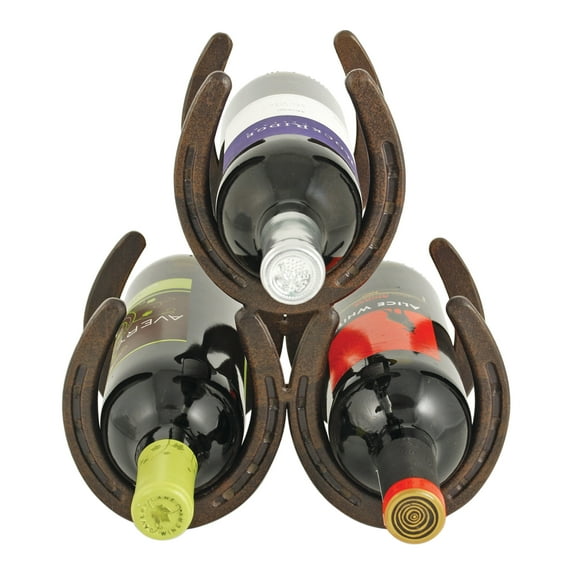 Foster & Rye Horseshoe 3 Bottle Countertop Wine Rack, Wine Bottle Holder