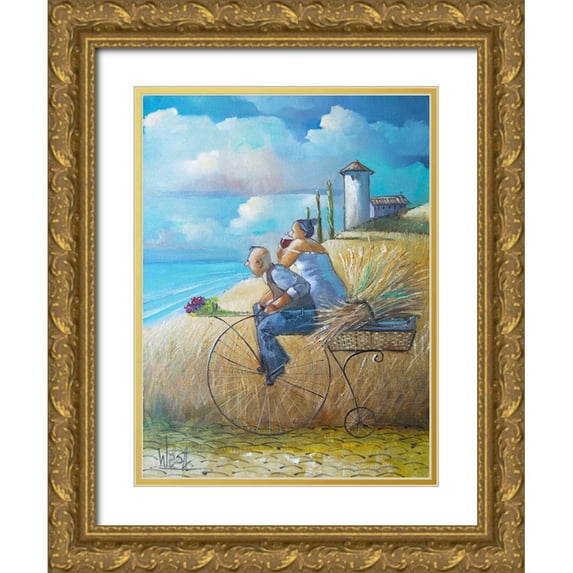West, Ronald 12x14 Gold Ornate Wood Framed with Double Matting Museum Art Print Titled - On Our Way