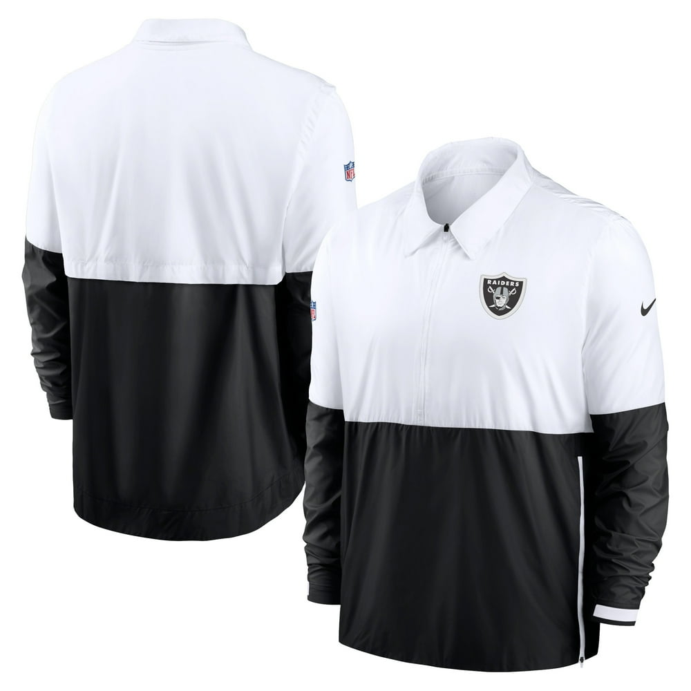 Las Vegas Raiders Nike Sideline Coaches HalfZip Jacket White/Black
