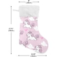 thumbnail image 2 of Coolnut 17.7 Inch Christmas Stockings, 2 PCS Cute Flying Unicorn Presonalized Large Stocking Sock for Family Holiday Xmas Party Decorations, 2 of 7