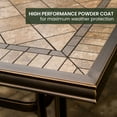 thumbnail image 5 of Hanover Monaco 7-Piece Outdoor Patio Dining Set with Porcelain Tile 68" x 40" Rectangular Dining Table and 6 PVC Sling Dining Chairs with Heavy-Duty Aluminum Frames | MONDN7PC, 5 of 21