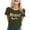 Army Green, variant on Women’s Braut Letter Print T-Shirt, Casual Crew Neck Short Sleeve Tee, Soft Loose Fit Everyday Top For Spring Summer Fall Yellow L
