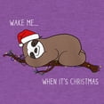 thumbnail image 2 of Girl's Lost Gods Christmas Wake Me Sloth  Graphic Tee Purple Berry Small, 2 of 4