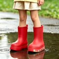 thumbnail image 2 of Otqutp Toddler Boys Girls Rainboots Letter Print Waterproof Rubber Rain Shoes Non Slip Mid Calf Boots Outdoor Water Shoes, 2 of 4