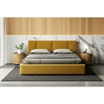 thumbnail image 5 of Omax Decor Venice Upholstered Platform King Bed in Mustard Boucle Fabric, 5 of 8