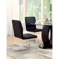 thumbnail image 5 of Contemporary Eye Catching Black Leatherette 6pc Chairs Metal Chrome Frame Padded Side Chairs Dining Room, 5 of 8