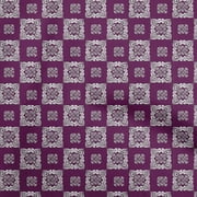 oneOone Georgette Viscose Purple Fabric Block Dress Material Fabric Print Fabric By The Yard 42 Inch Wide-KQ