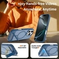thumbnail image 4 of Magnetic Compatible with iPhone 16e Case, [Built-in Invisible Kickstand][Compatible with MagSafe] [Military Grade Shockproof] Slim Translucent Matte Phone Case for iPhone 16e, Darkblue, 4 of 6