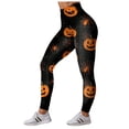 thumbnail image 5 of mgoYE Women Halloween Leggings Cute Pumpkin Ghost Print PJs Bottoms Causal Soft Long Lounge Pants Sleepwear Womans Leggings Size XXL, 5 of 7