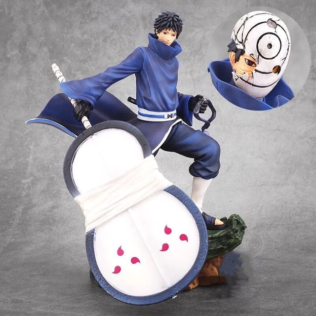 Figura de acción de Naruto Anime pintada a escala 1/8, versión de batalla de dos cabezas, Uchiha Obito, juguete de PVC, Brinquedos, 28CM Fivean Figuras de anime