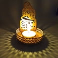 thumbnail image 3 of India Meets India Brass Tealight Candle Holder, Tea Light Holder with Tea Light Handicraft by Awarded Indian Artisan (Sai Baba, Set of 2), 3 of 5