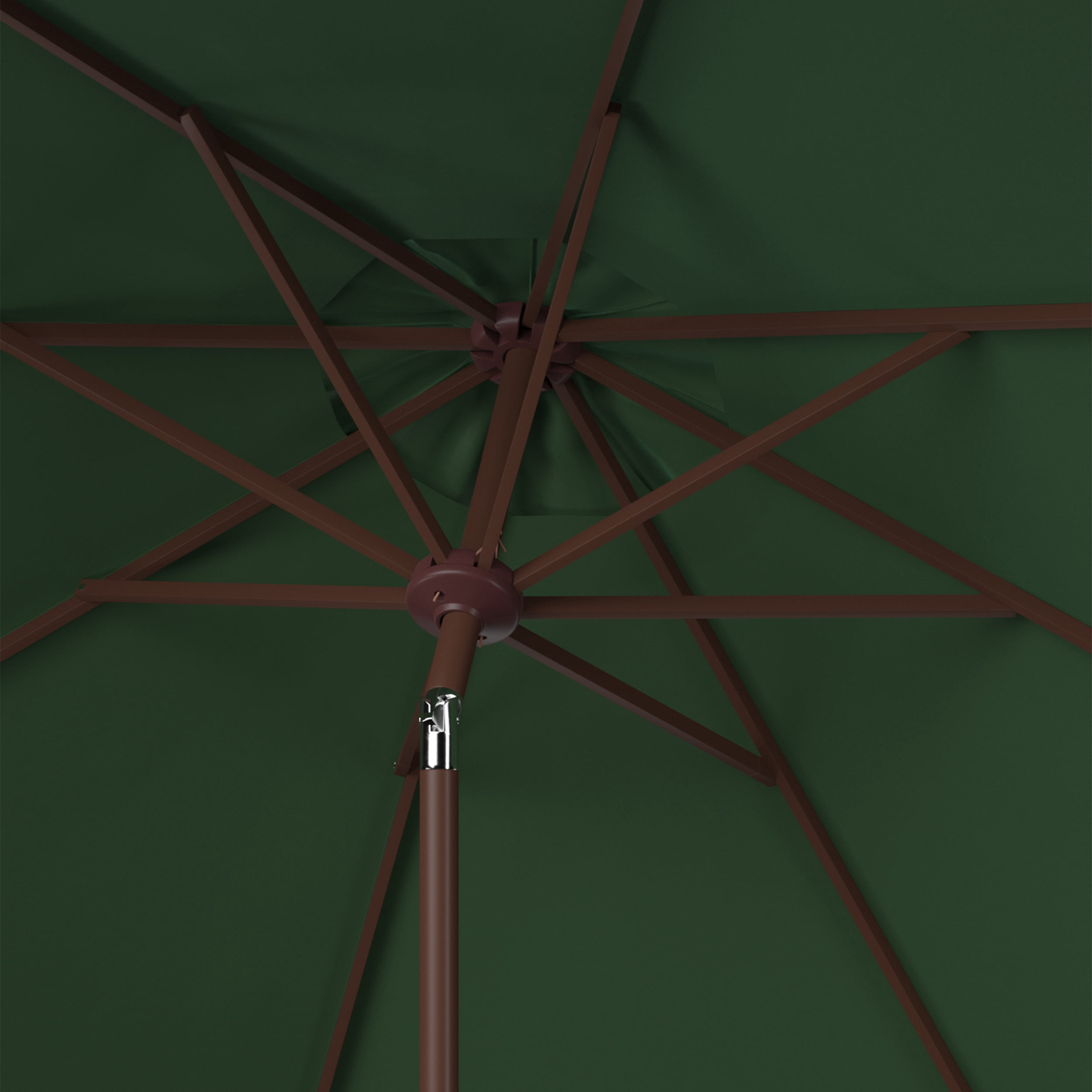 SAFAVIEH Ortega 9' Market Crank Auto Tilt Patio Umbrella, Hunter Green