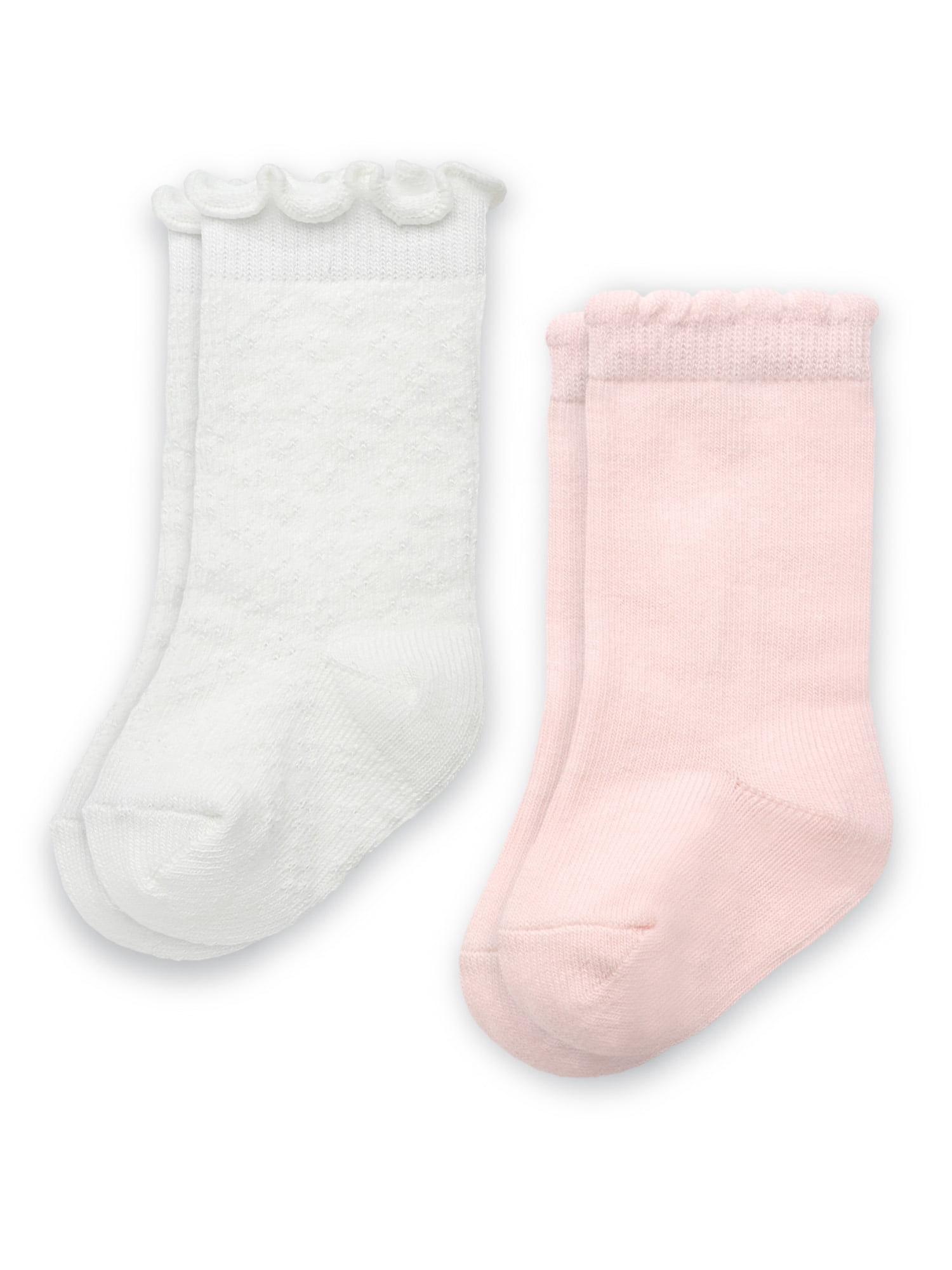 Luvable Friends Baby Girl Newborn and Baby Terry Socks, Pink Mary