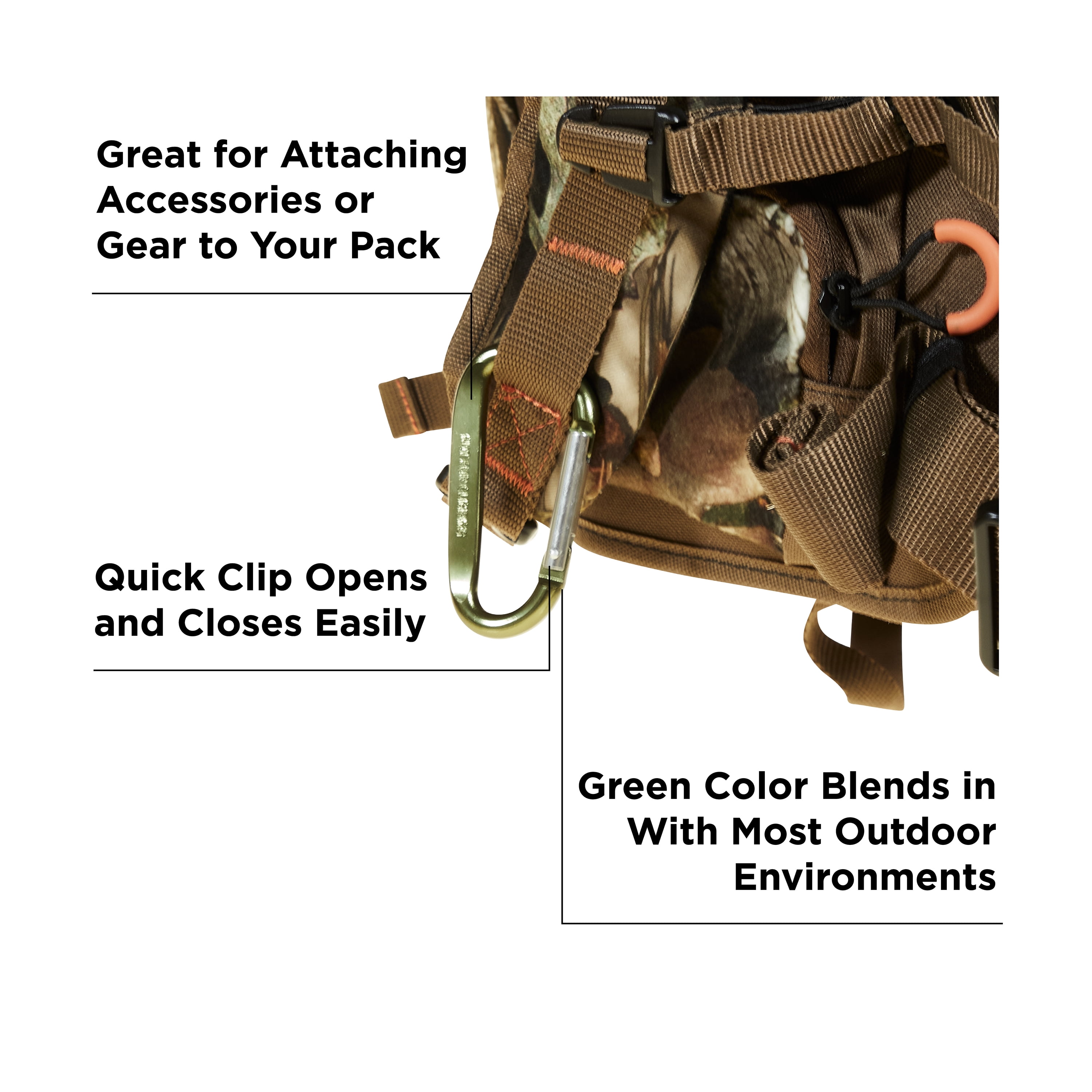 (2 pack) Allen Company 3 Inch General Purpose Carabiner - Lightweight Aluminum - Green