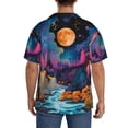 thumbnail image 3 of Naloa Fantasy Cosmic Landscape Men's Loose Fit Cuban Collar Short-Sleeve Shirt, Hawaiian Shirts, Mens Shirts Casual for Everyday Wear Outings-4X-Large, 3 of 5