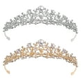 thumbnail image 3 of Maytalsory Couronne de Mariée en Strass Style Rétro pour Élégance Classique Style Rétro Cristaux Couronne de Princesse Argent, 3 of 6
