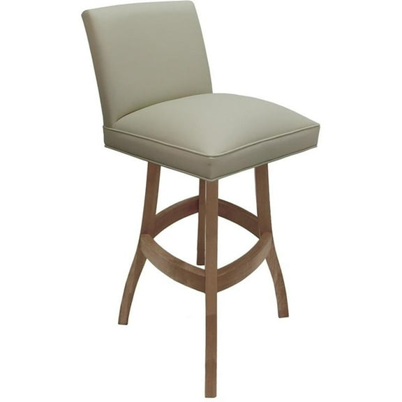 Extra Tall Solid Wood Bar Stool Sommerville 34" Seat -Ocean Beige Vinyl - Cashew