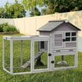 thumbnail image 4 of AivituvinIndoor Outdoor Rabbit Hutch, Large Bunny Cage Small Animal Houses & Habitats, Guinea Pig Cage with Removable Tray-Waterproof Roof (Grey), 4 of 7