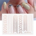 thumbnail image 2 of Cinta de rayas con diseño de uñas de oro rosa, rayas de líneas geométricas deslizantes 3d para uñas de gel, calcomanía adhesiva para manicura con incrustaciones -GS104, 2 of 4