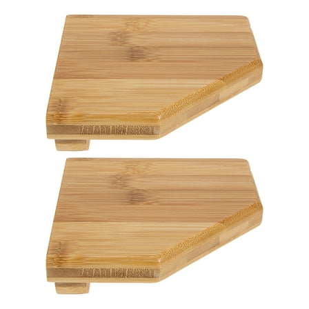 GOOHOCHY Bamboo Wall Mounted Shelving Unit Khaki Corner Shower Shelf for Bathroom Storage with Modern Design and Space Saving Features 2pcs