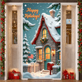 thumbnail image 5 of Winter Theme Happy Holidays Banner Festive Design Christmas Decor Snowy Scene for Holiday Celebration Indoor Display Seasonal Decoration, 5 of 9
