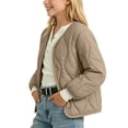 thumbnail image 3 of KyCheLot Boys Girls Button Jacket Crew Neck Solid Color Long Sleeve Clothes Kids Lightweight Travel Winter Coats, 3 of 6