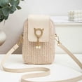 thumbnail image 5 of Woven Crossbody Phone Bag for Women with Adjustable Strap, Cute Cat Design, Mini Purse, Summer Travel, Casual & Beach Ready, 5 of 5