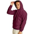 thumbnail image 3 of Hanes Mens EcoSmart Fleece Hoodie, 2XL, Maroon, 3 of 4