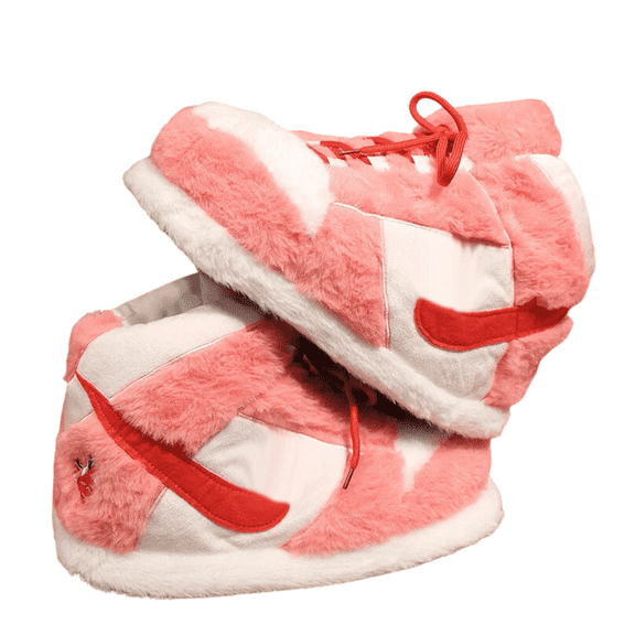 DSK Global Sneaker Slippers – Warm & Comfy Indoor & Outdoor Slippers, Unisex Plush Slippers, Fuzzy Slipper Soft House Shoes for Men, Women, and Kids – One Size Fits Most, Pink