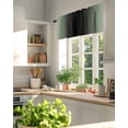 thumbnail image 3 of Sage Green Valances for Windows and Black Gradient Valance Rod Pocket Light Filtering Short Window Treatments Curtains for Kitchen Bathroom Living Room Bedroom, 1 Panel, 60 x 18 Inch, 3 of 7