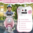 thumbnail image 2 of Farmdex 12V Kids Electric Motorcycle, 2 Seater Ride on Toys, 3 Wheel Ride on Motorcycle with Storage Box, USB, Music, LED Lights, Age 2+, Pink, 2 of 8
