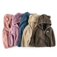 thumbnail image 5 of Hotiary Toddler Girls Boys Fleece Hooded Jacket Baby Zip up Warm Windproof Hoodie Coat Kids Fall Winter Outwear Outdoor Clothes for 1-7 Years Lilac, 5 of 6