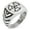 Silver, variant on Stainless Steel Barbed Wire Radioactive Chevron Pattern Biker Style Polished Ring