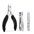 thumbnail image 1 of Juego de cortaúñas para uñas gruesas y duras, podólogo profesional, cortaúñas y lima de uñas para hombres y adultos mayores, acero inoxidable quirúrgico súper afilado (negro), 1 of 5