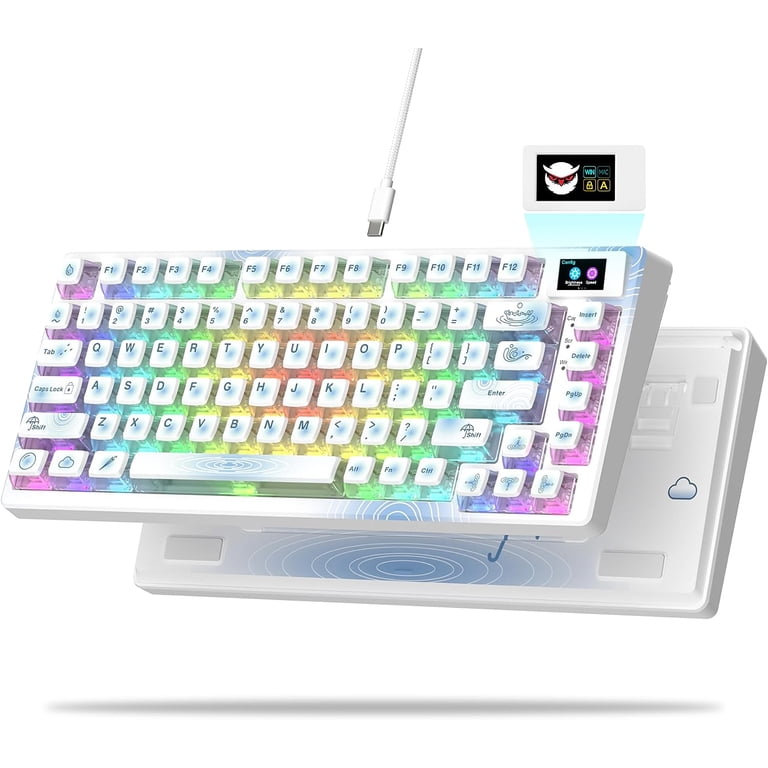 XVX S-K80 75% Keyboard with Color OLED Display Mechanical Gaming