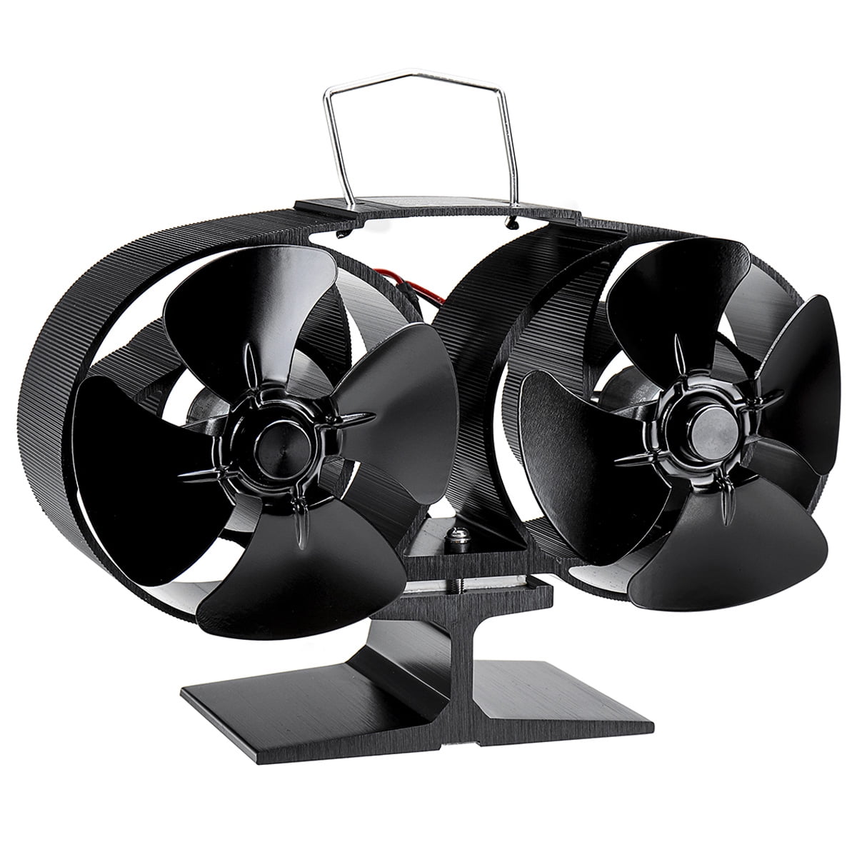 Double Motor Wood Stove Fan, 8 Blade Fireplace Fan Heat Powered