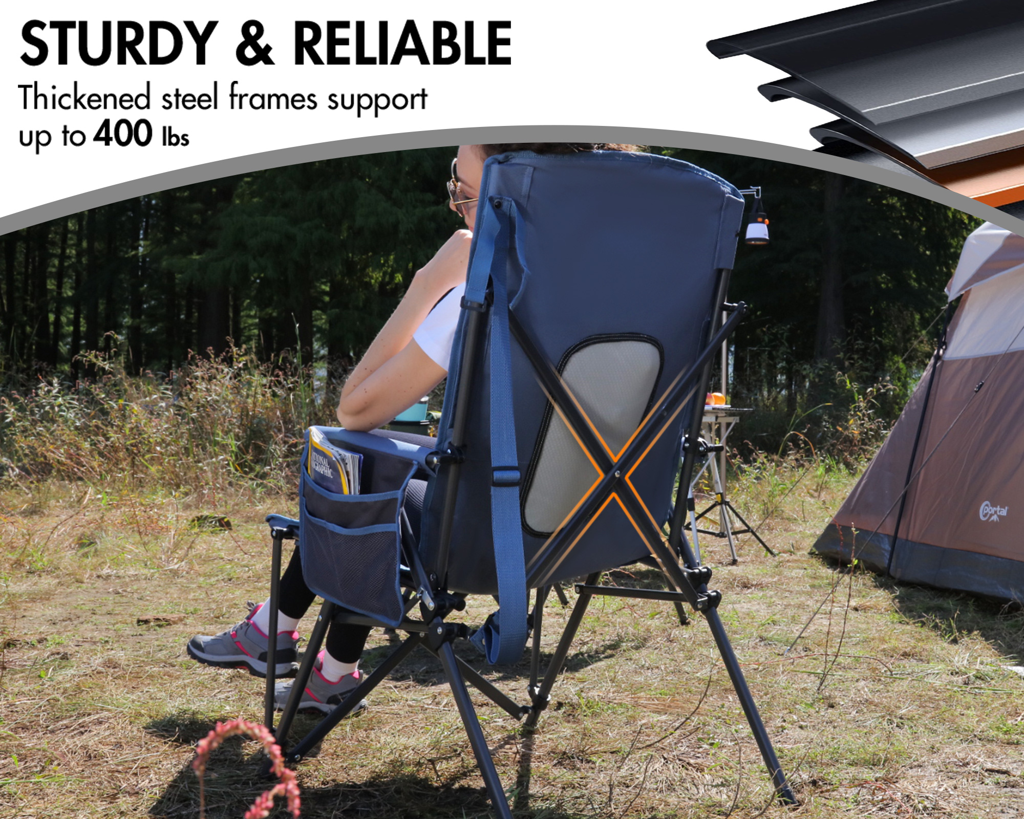 Portal Folding High Back Camping Chair - 400 lb Capacity photo 3