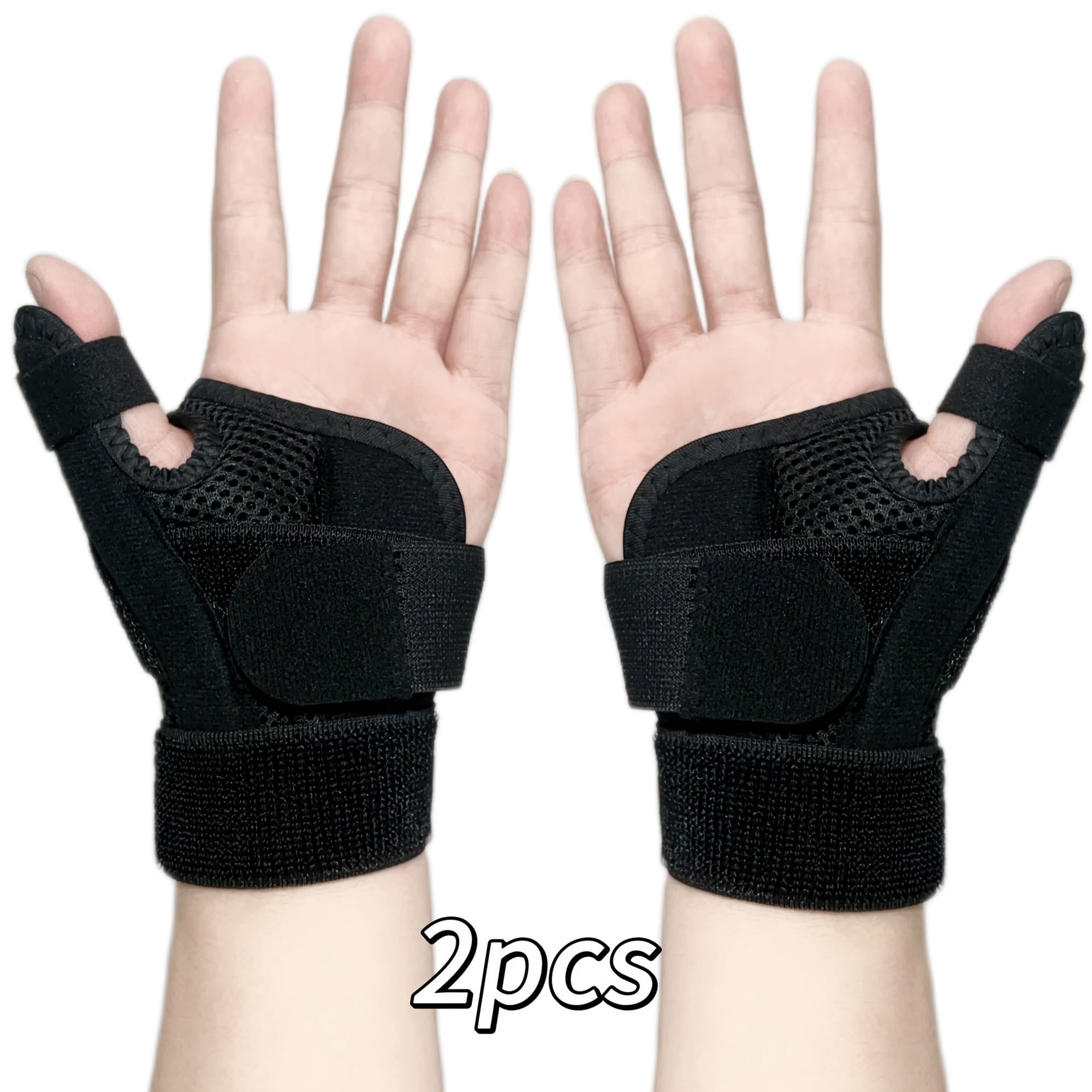 2 Pack Adjustable Thumb & Wrist Support Braces - Breathable Fabric, Straps for Fit, Ergonomic Design for Sports, Daily Use, Daily Wrist Support | Functional Wristwear