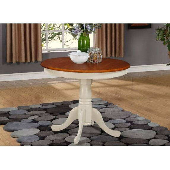 ANT-WHI-T Antique Table 36" Round with Buttermilk and Cherry Finish