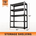 thumbnail image 2 of Storage Shelving Unit, 5-Tier Adjustable, 3000 lbs Wire Garage Shelves Metal Organizer Utility Rack, 16"D x 40"W x 78"H for Kitchen Pantry Basement Bathroom Laundry Shop Plant Shoes Book, 2 of 14