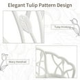 thumbnail image 3 of Villeston Outdoor Patio Bench, Cast Aluminum Extra Loveseat for Lawn Front Park Porch Path Yard ,White, 3 of 8