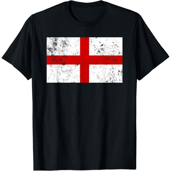 Patriotic St George Cross Flag Unisex Distressed Graphic Short Sleeve T-Shirt