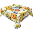 thumbnail image 2 of Fall Square Tablecloth 52×52 Inch Watercolor Pumpkin Sunflowers Table Cloth Small Square Tablecloths Indoor Outdoor Washable Wrinkle Free Stain Resistant Waterproof Fabric Table Cover, 2 of 6