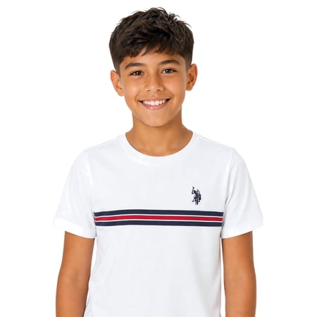 U.S. Polo Assn. Boys Chest Striped Tee Shirt, Sizes 4-18