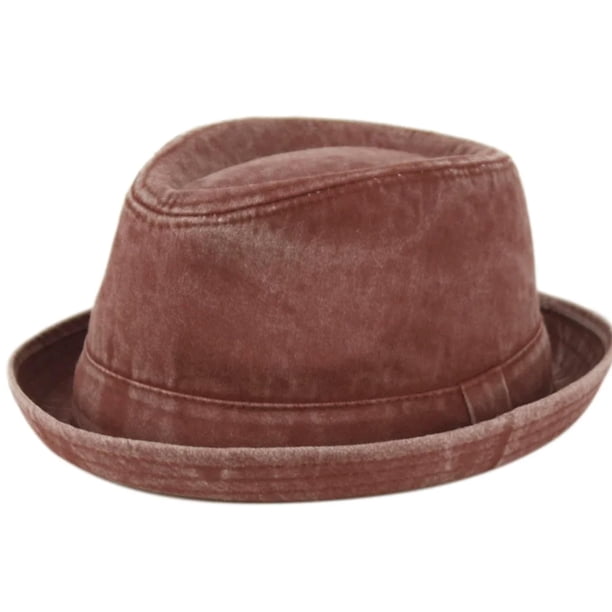 Sombrero EPOCH de algodón Fedora Burgundy, talla L, XL