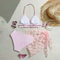 thumbnail image 5 of SHenli Girls Swimsuits Ruffle Bikini Sets for Girls Spaghetti Strap Tankini with Shorts 3 Pieces Cut Out Girls Bathing Suit Pink 11-12 Years, 5 of 5