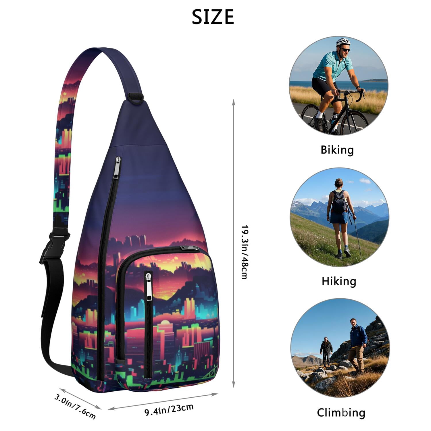 Travel Smart Sling Bag - Vintage Inspired Water-resistant Shoulder Pack for Journey, Commute & Daily Use (Women & Men)