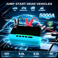 thumbnail image 2 of ODEGNC 5000A 20000mAh Jump Starter with Air Compressor, 160PSI Portable Tire Inflator & Car Battery Booster Kit, 2 of 14