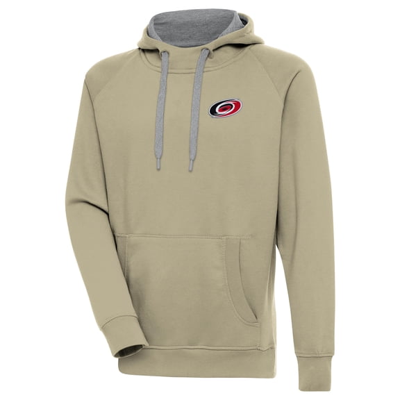 Men's Antigua Khaki Carolina Hurricanes Victory Pullover Hoodie